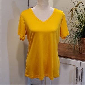 Yellow V-Neck Short Sleeve Tee-Shirt